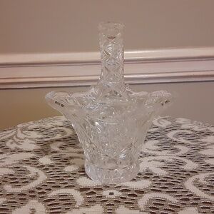 Anna Hutte 24% Lead Crystal Basket Vase Made in Germany